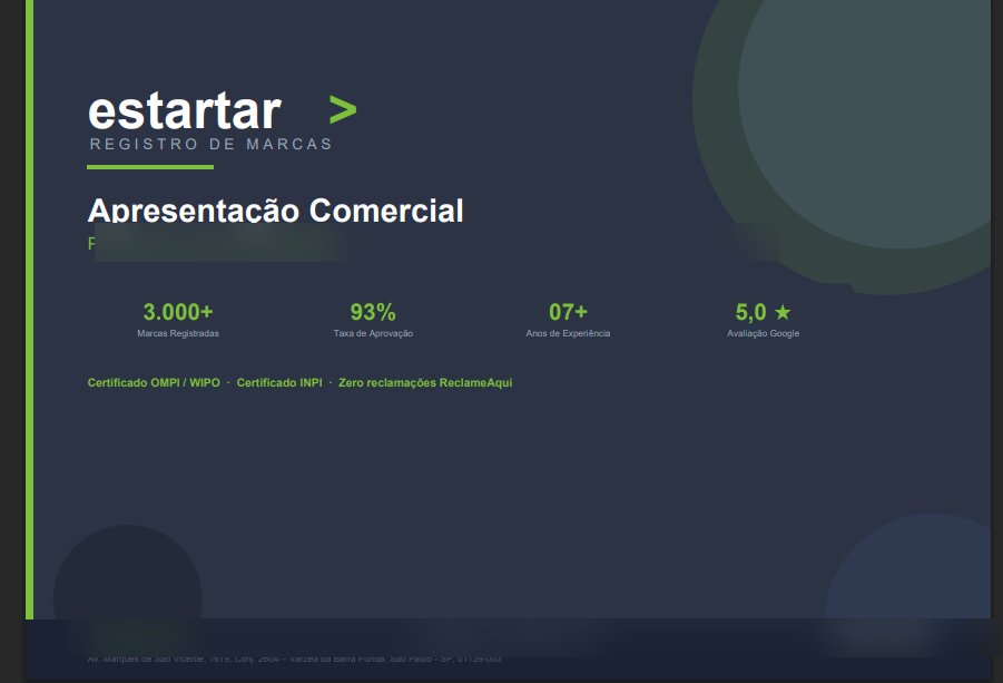 Capa da apresentação comercial